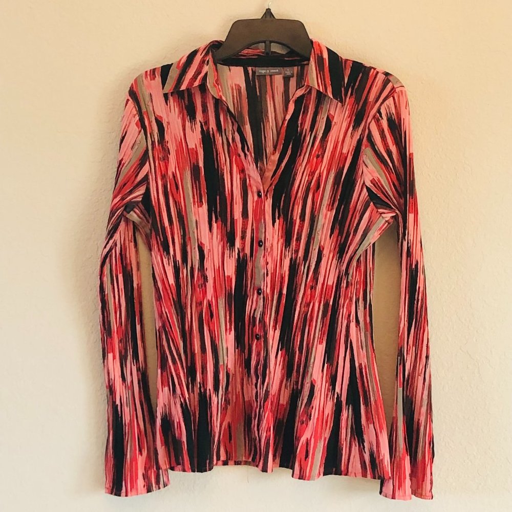 Apartment 9 Stretch pink/black blouse size L